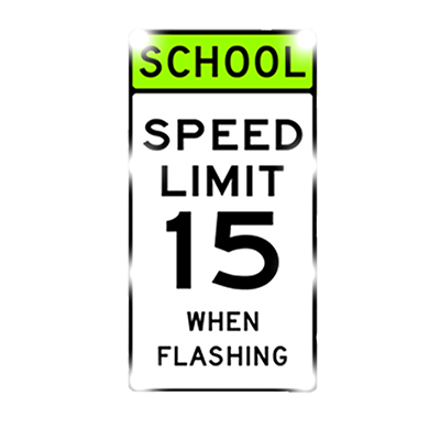 Solar Powered Flashing LED School Speed Limit Sign